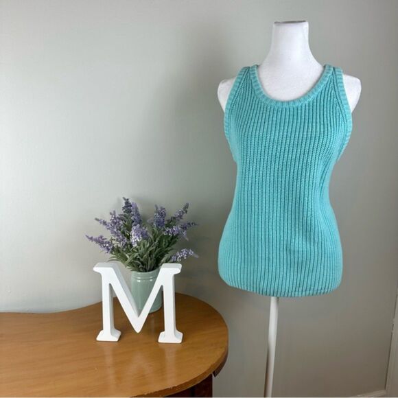 525 America Sleeveless Sweater - beautiful teal color - Size Medium - Picture 1 of 6